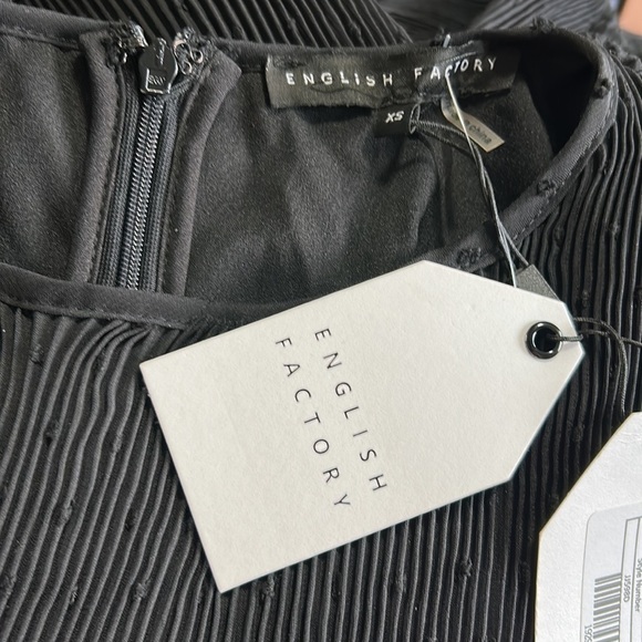 Tuckernuck ENGLISH FACTORY Dotted Mixed Media Tiered Dress Black Sz XS NEW - Picture 10 of 12